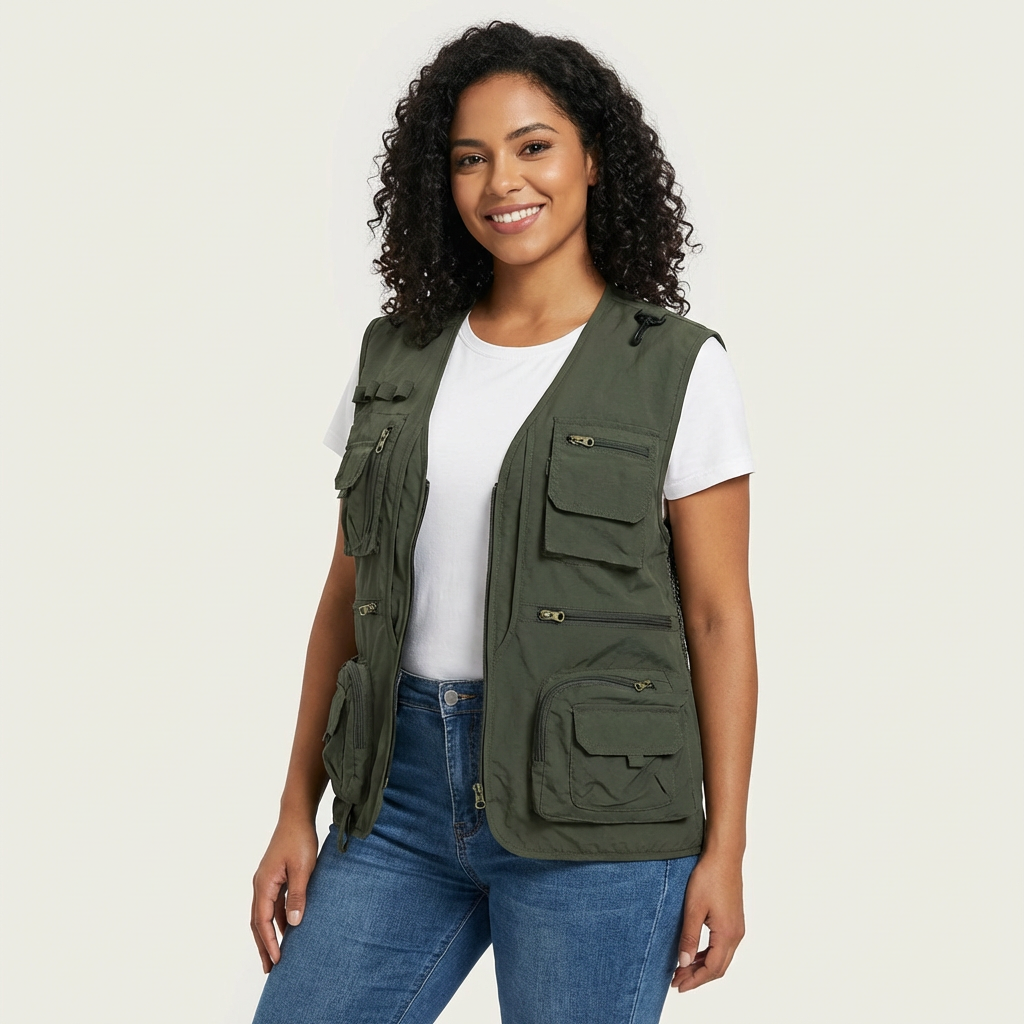 Stijlvol multifunctioneel damesvest met utility look - Kate