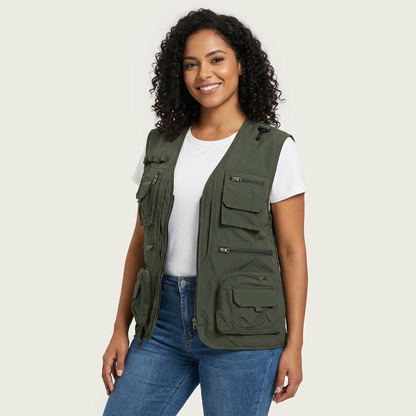 Stijlvol multifunctioneel damesvest met utility look - Kate