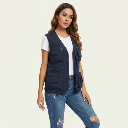Stijlvol multifunctioneel damesvest met utility look - Kate