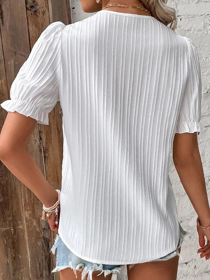 Stijlvolle Dames V-Hals T-Shirt van Zacht en Lichtgewicht Stof
