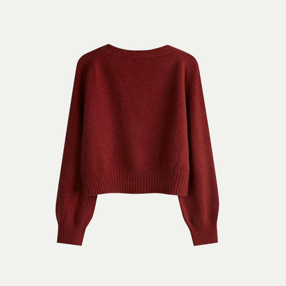 Stijlvolle V-hals Cardigan met Scheve Knopen van Merinowol
