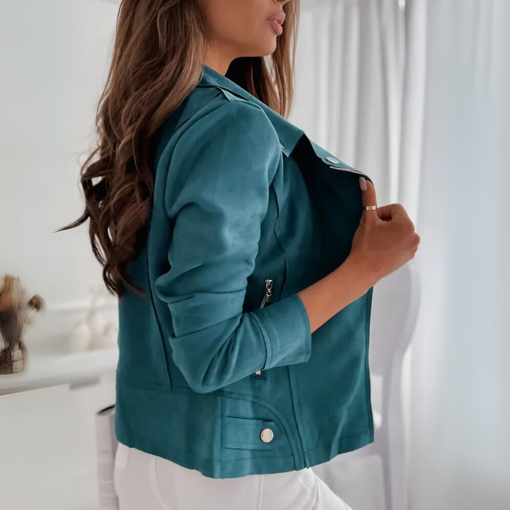 Stijlvolle biker jacket dames – Elara