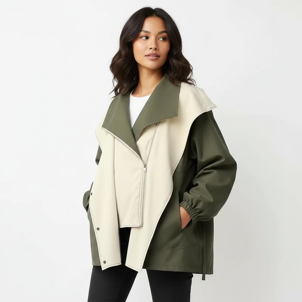 Stijlvolle dames windbreaker met overslag – Heiress
