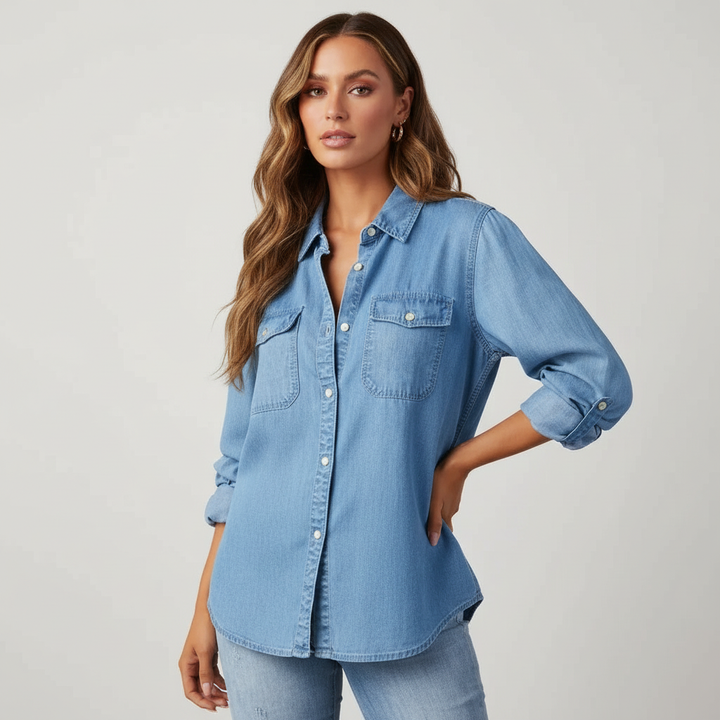 Stijlvolle denim dames blouse – Muse