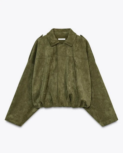 Stijlvolle suède oversized jas – Fabiane