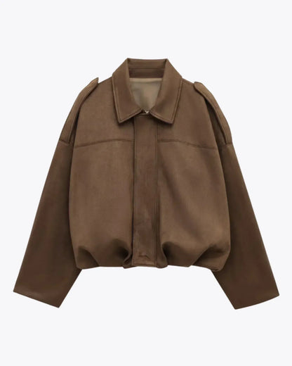 Stijlvolle suède oversized jas – Fabiane