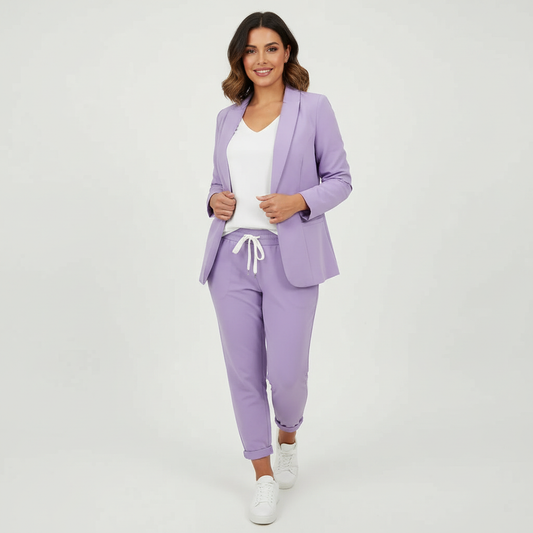 Stijlvolle tweedelige dames set met blazer en comfortabele pantalon – Sanne