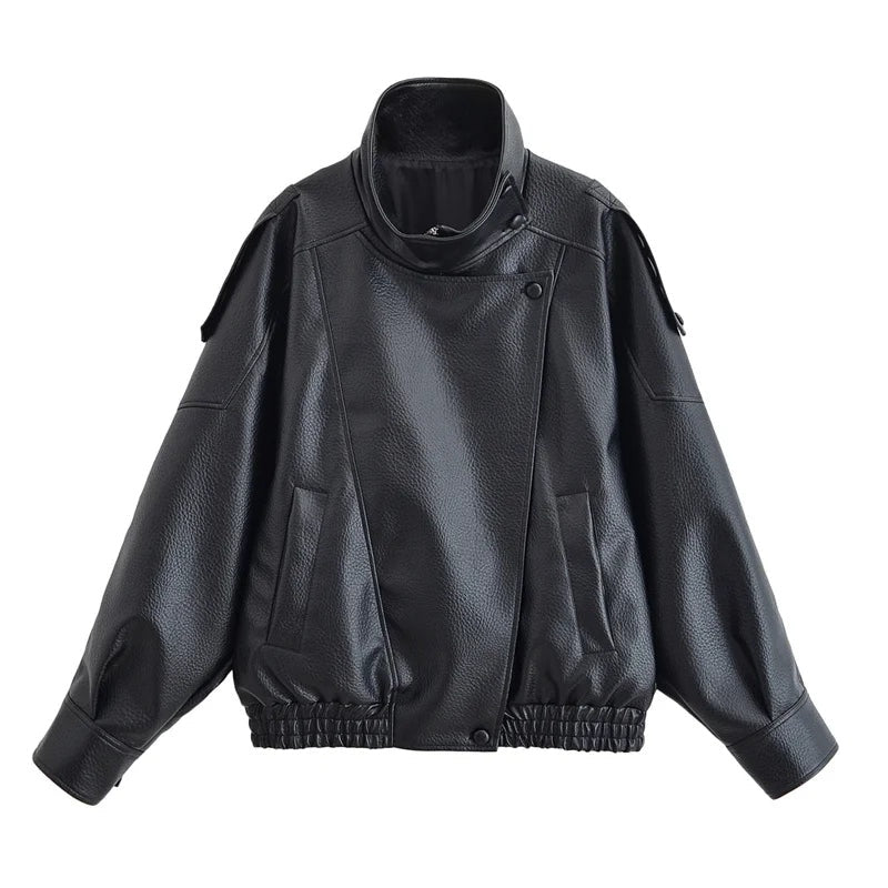 Stoere leren damesjas – Rebel