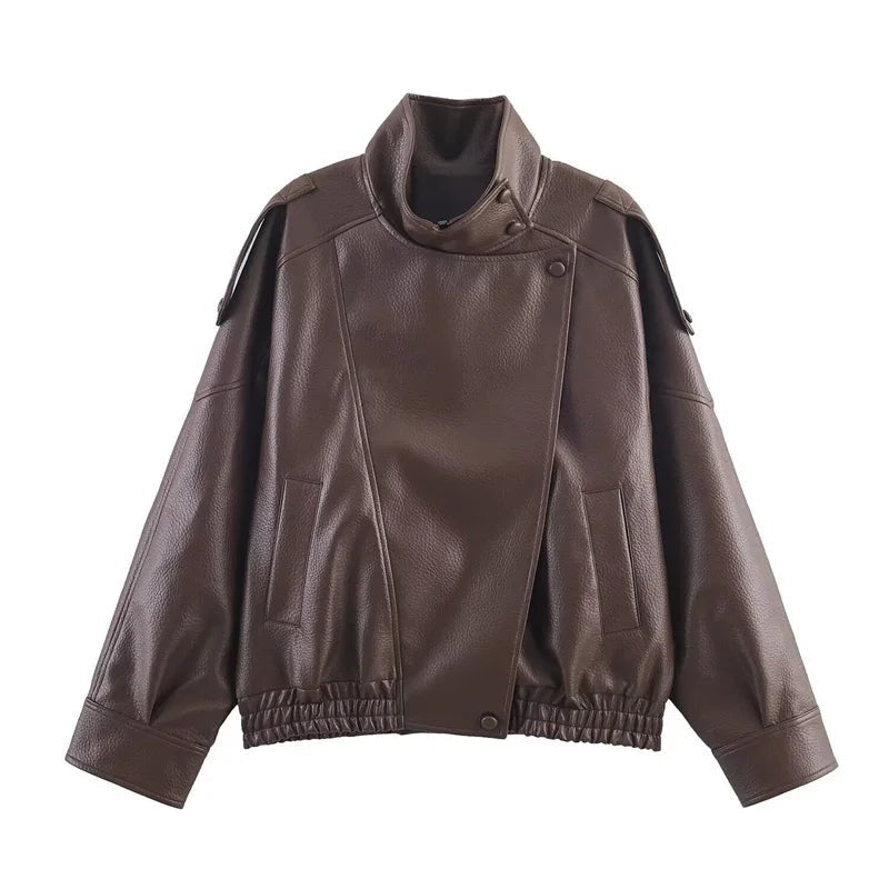 Stoere leren damesjas – Rebel