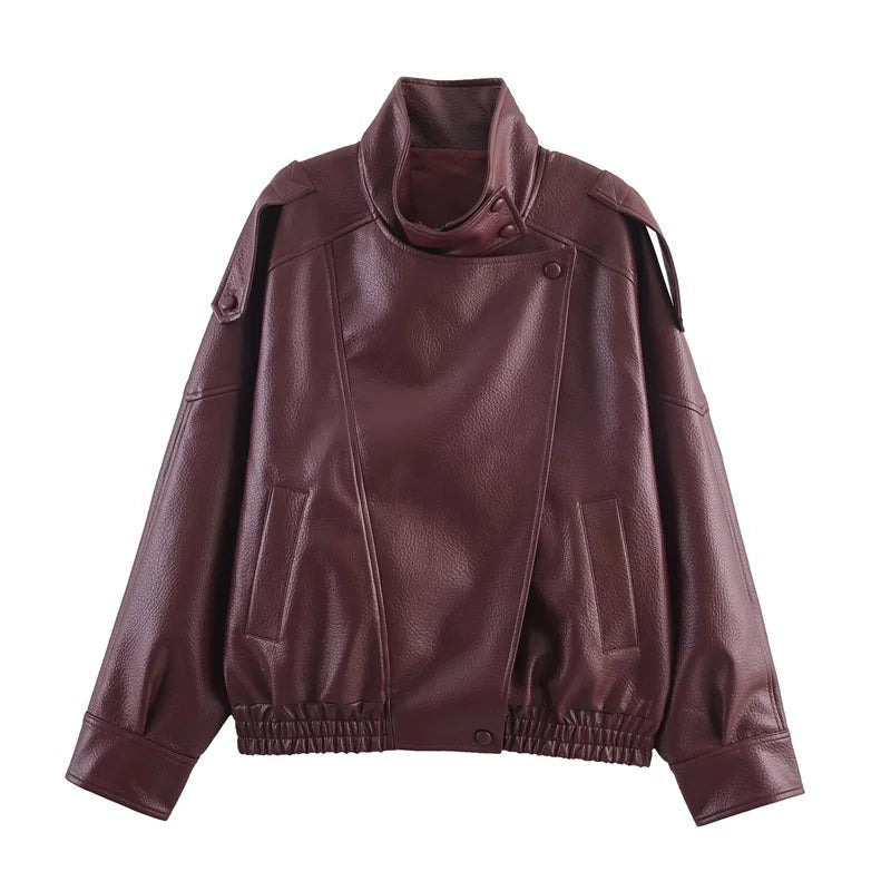 Stoere leren damesjas – Rebel