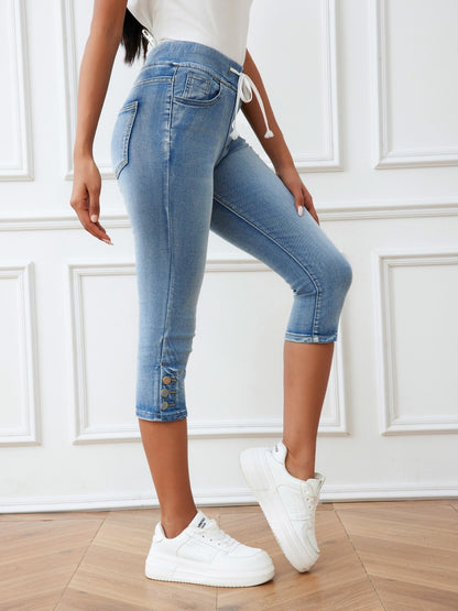 Stretch denim capri jeans dames – Isla
