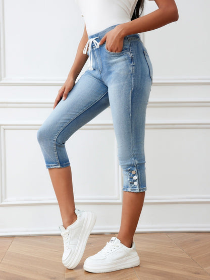Stretch denim capri jeans dames – Isla
