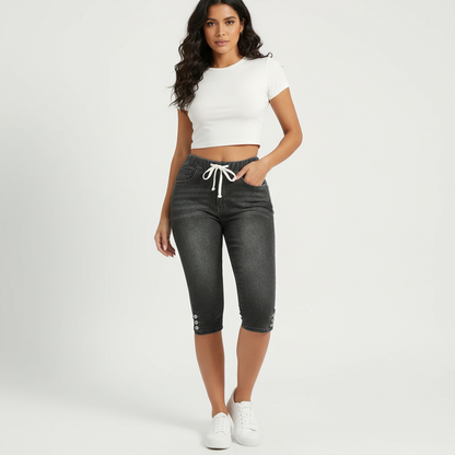 Stretch denim capri jeans dames – Isla