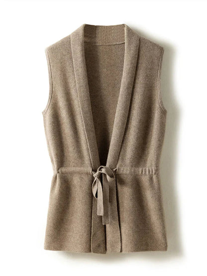 Temperament 100% Merinowol V-hals Vest voor Dames