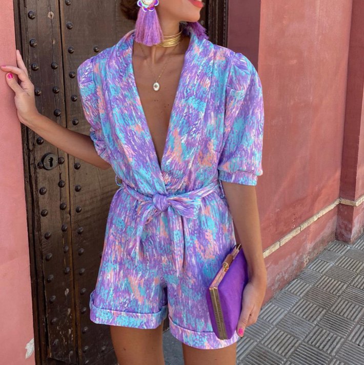 Tessa | Kleurrijke Jumpsuit met riem