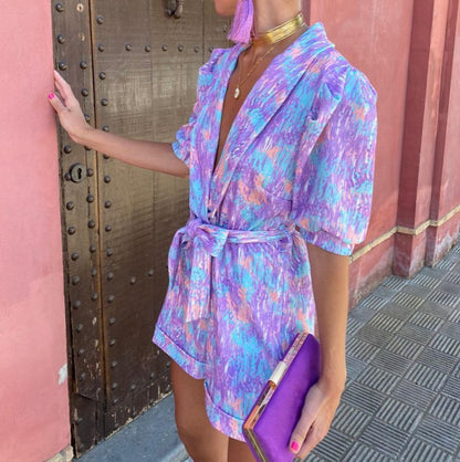 Tessa | Kleurrijke Jumpsuit met riem