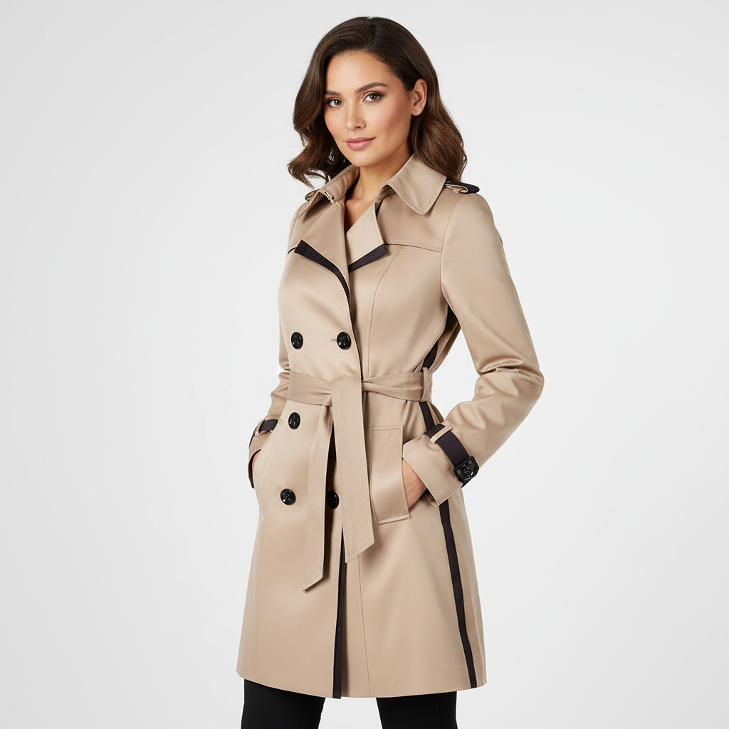 Tijdloze double-breasted trenchcoat