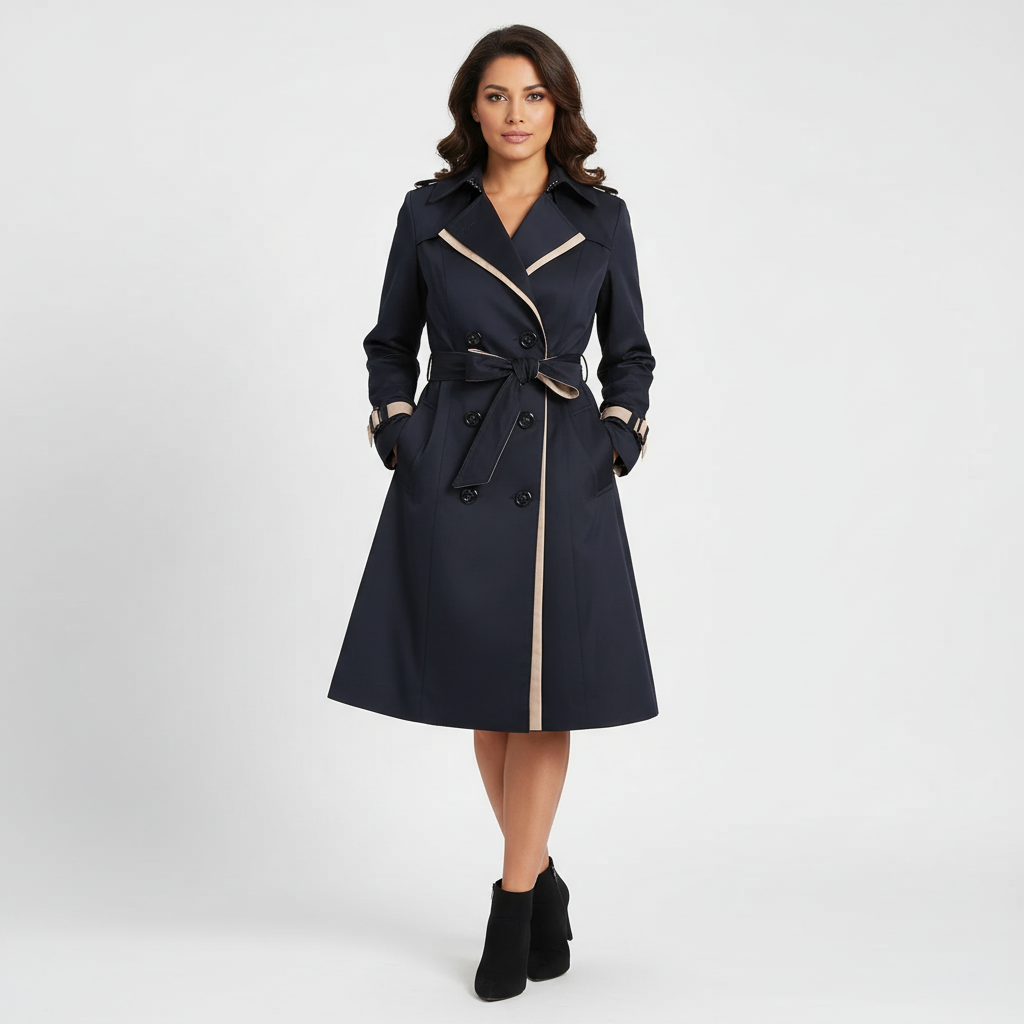 Tijdloze double-breasted trenchcoat
