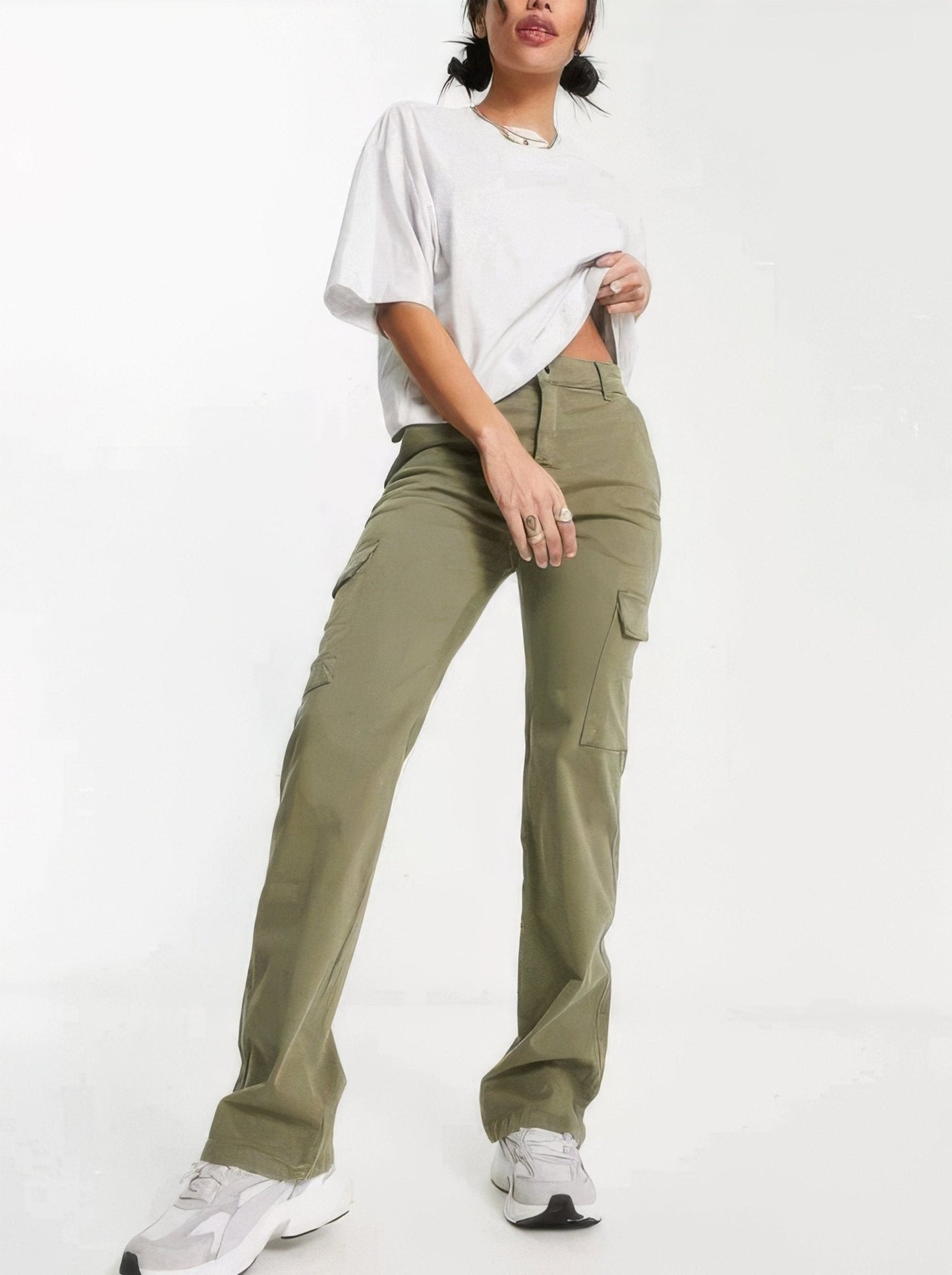 Trendy Cargo Jeans met Verstelbare Pasvorm en Functionele Zakken
