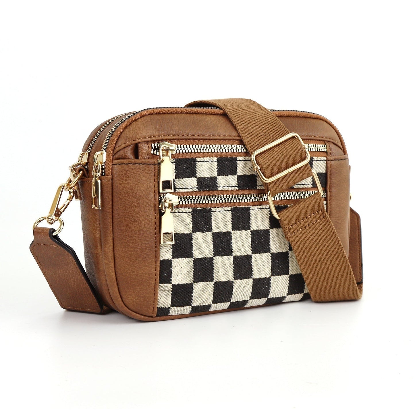 Trendy crossbody tas met verstelbare decoratieve band