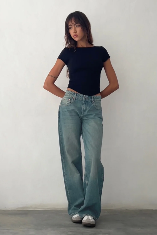 Trendy straight-leg dames jeans met lage taille – Roja