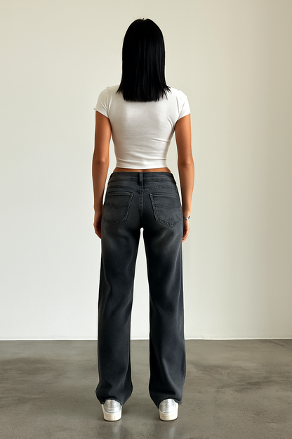Trendy straight-leg dames jeans met lage taille – Roja
