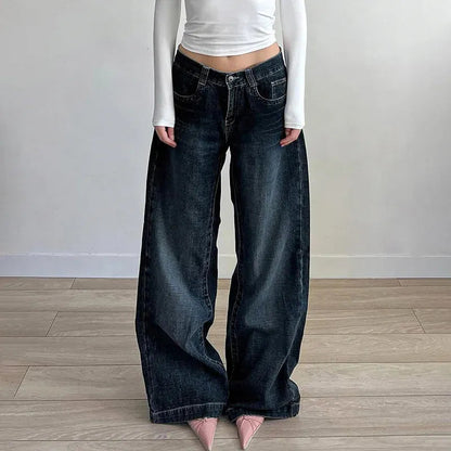 Valentié | Dames Wide Leg Baggy Jeans Spijkerbroek