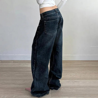 Valentié | Dames Wide Leg Baggy Jeans Spijkerbroek