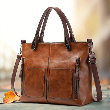 Vintage Leren Herfst Schoudertas voor Dames