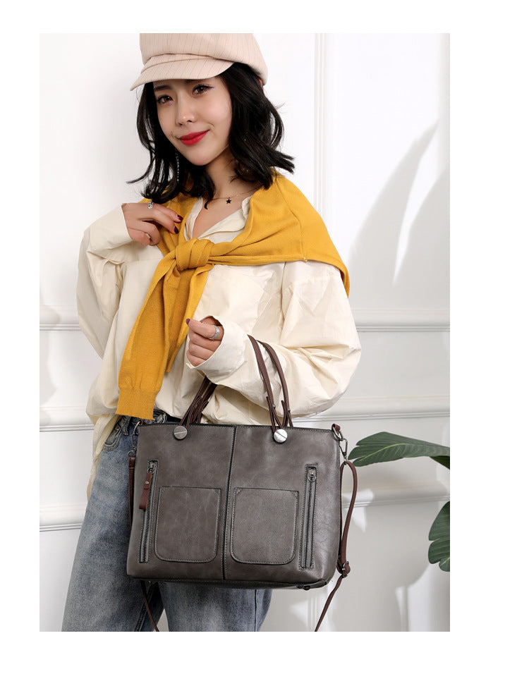 Vintage Leren Herfst Schoudertas voor Dames