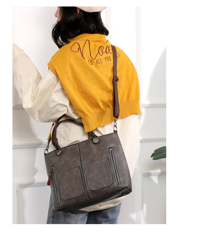Vintage Leren Herfst Schoudertas voor Dames