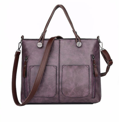 Vintage Leren Herfst Schoudertas voor Dames