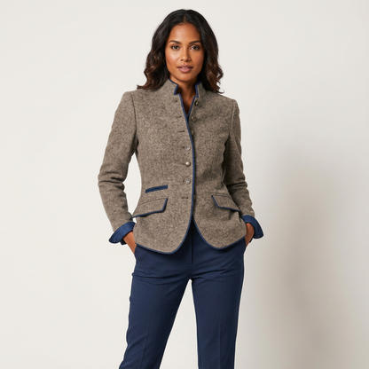 Vintage bruine getailleerde damesblazer