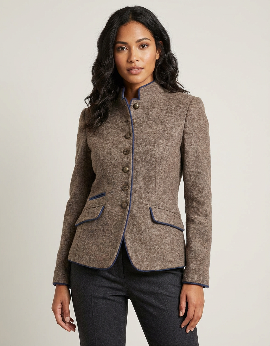 Vintage bruine getailleerde damesblazer