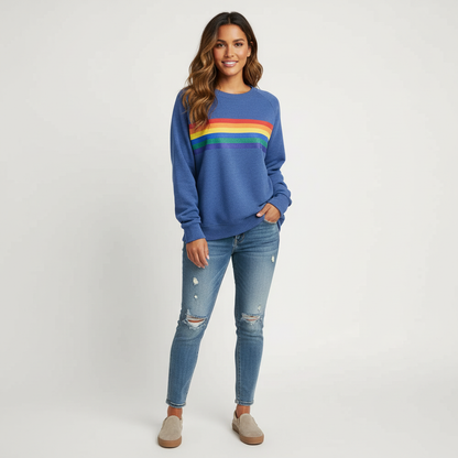 Vintage retro dames sweater met kleurrijke print – Elin