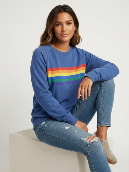 Vintage retro dames sweater met kleurrijke print – Elin