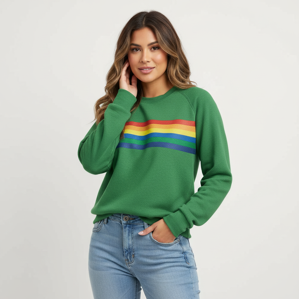 Vintage retro dames sweater met kleurrijke print – Elin
