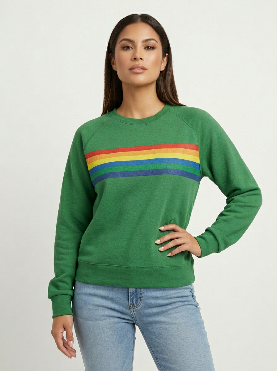 Vintage retro dames sweater met kleurrijke print – Elin