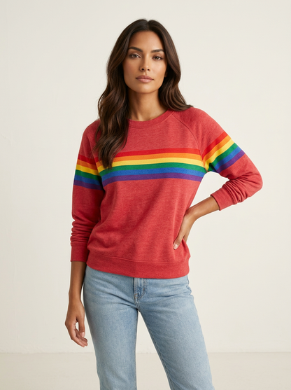 Vintage retro dames sweater met kleurrijke print – Elin