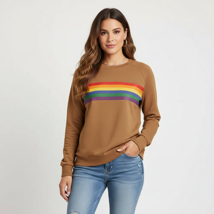 Vintage retro dames sweater met kleurrijke print – Elin