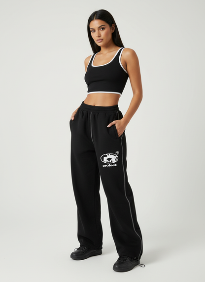 Vintage sweatpants met losse pasvorm en print