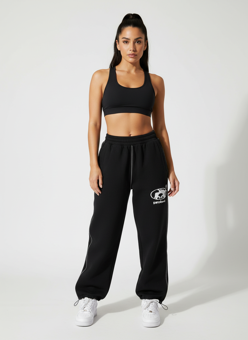Vintage sweatpants met losse pasvorm en print