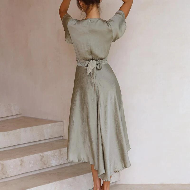 Vloeiend Vintage Midi Zomer Jurk voor een Verleidelijke Zomerlook