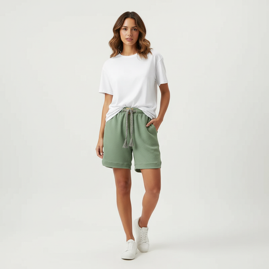 Waffle knit short dames – Elodie