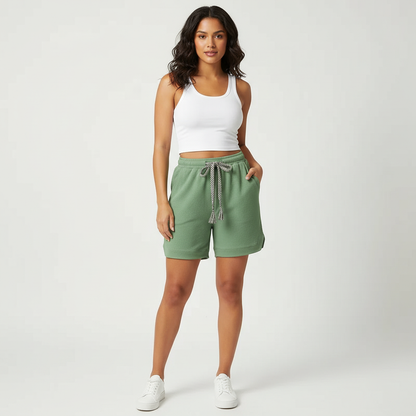 Waffle knit short dames – Elodie