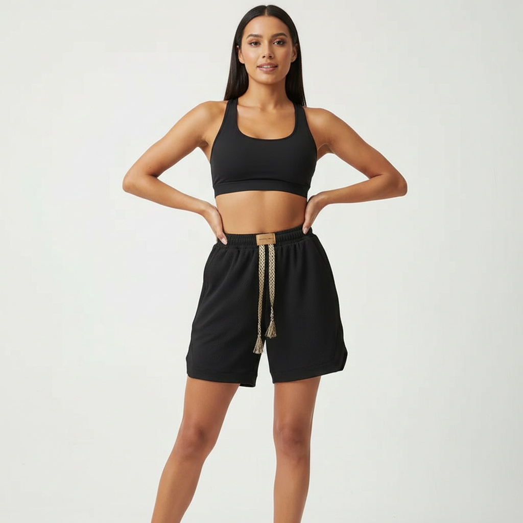 Waffle knit short dames – Elodie