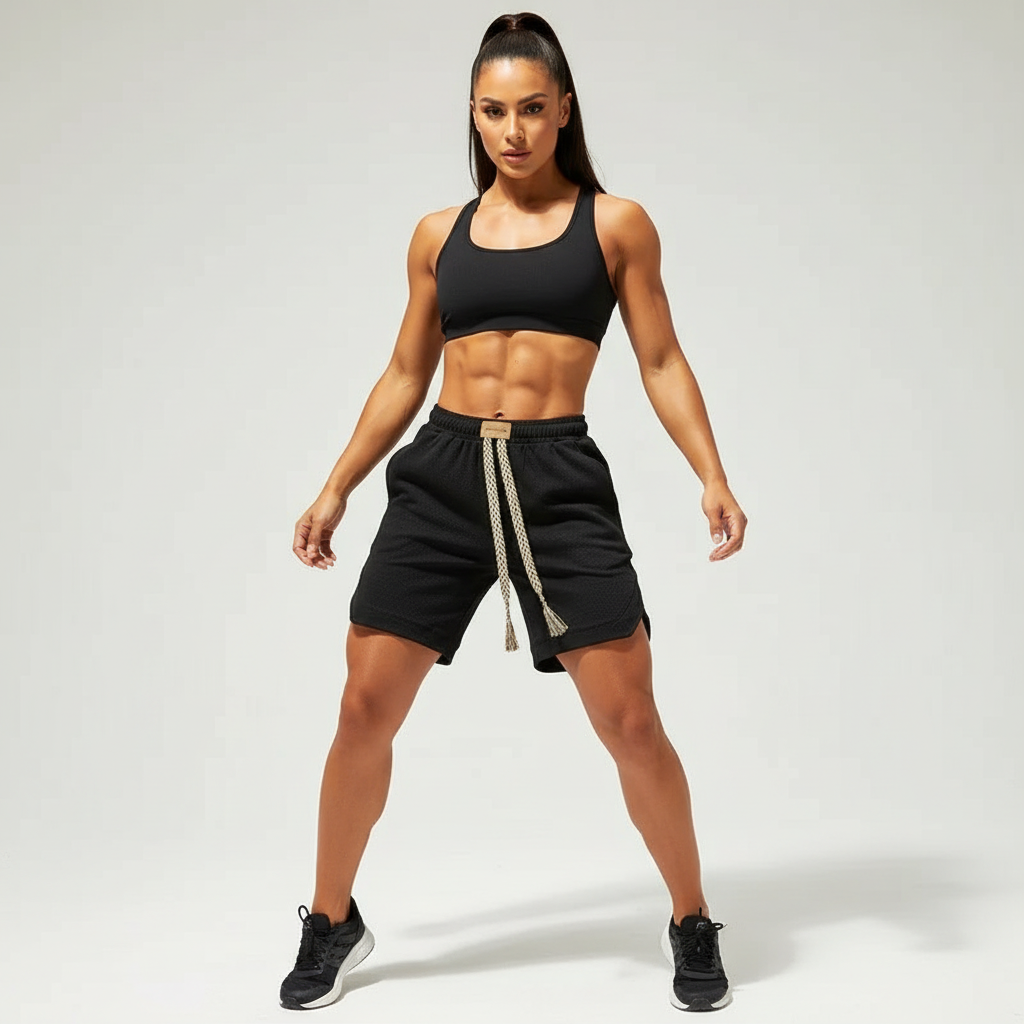 Waffle knit short dames – Elodie