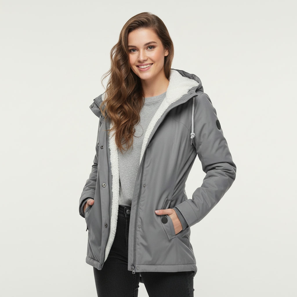 Warm gevoerde waterproof dameswinterjas
