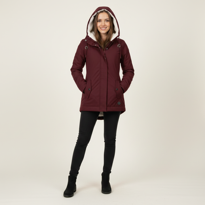 Warm gevoerde waterproof dameswinterjas