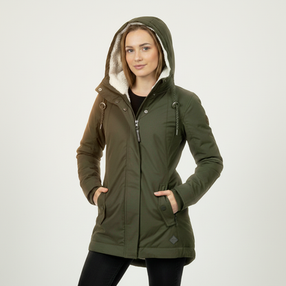 Warm gevoerde waterproof dameswinterjas